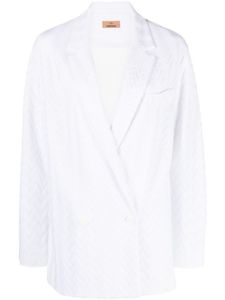 Missoni blazer croisé à motif de chevrons - Blanc