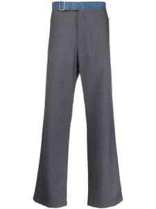 Diesel pantalon droit à taille contrastante - Gris