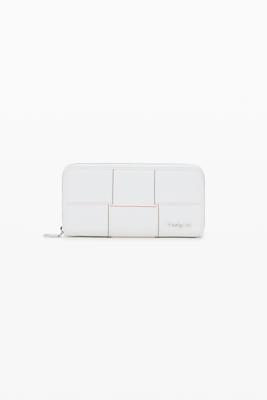 Gevlochten portemonnee met stiksels - WHITE - U