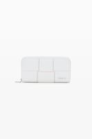 Gevlochten portemonnee met stiksels - WHITE - U Gevlochten portemonnee met stiksels - WHITE - U