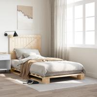 Bedframe met hoofdbord massief grenenhout 100x200 cm