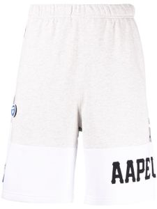 AAPE BY *A BATHING APE® short en coton à empiècements - Gris