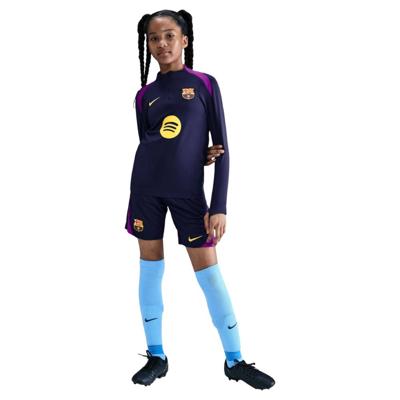 Nike FC Barcelona Strike Trainingsbroekje 2025-2026 Kids Donkerblauw Felpaars Goud