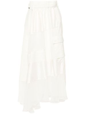 sacai jupe asymétrique à design à empiècements - Tons neutres