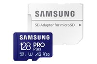 Samsung PRO Plus 128GB (2023) microSDXC + SD Adapter Micro SD-kaart Blauw - thumbnail
