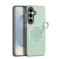 Dux Ducis Luvy Samsung Galaxy S26 Ultra PU-leren backcover hoes met ringhouder - Klavertje/Groen