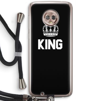 King zwart: Motorola Moto G6 Transparant Hoesje met koord