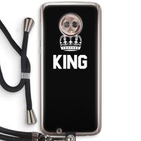 King zwart: Motorola Moto G6 Transparant Hoesje met koord