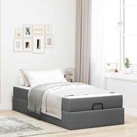 Bedframe Donkergrijs 100 x 200 cm Stof