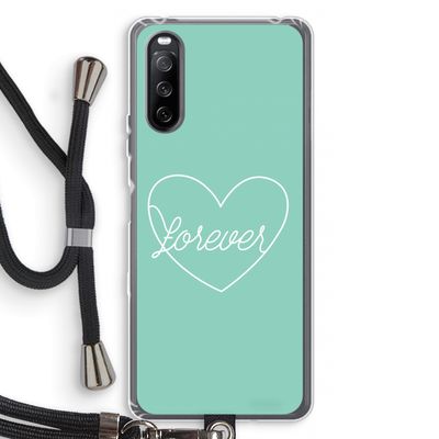 Forever heart pastel: Sony Sony Xperia 10 III Transparant Hoesje met koord