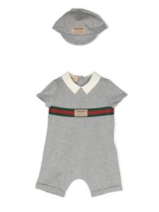 Gucci Kids trousseau de naissance à bande Web - Gris