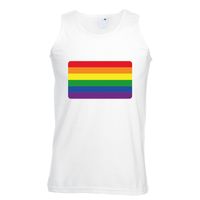 Regenboog vlag singlet shirt/ tanktop wit heren