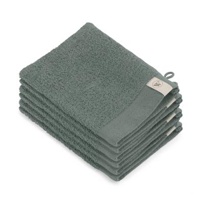 Set van 3 x 2 Walra washandjes soft cotton legergroen