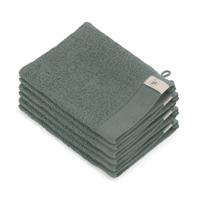 Set van 3 x 2 Walra washandjes soft cotton legergroen
