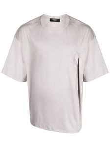 SONGZIO t-shirt asymétrique à logo brodé - Gris