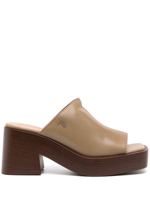 Tod's mules 80 mm à bout ouvert - Marron