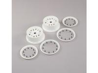 Losi - 1/5 Front/Rear 4.75 Wheel and Beadlock Set 24mm Hex White (2): 5ive-T 2.0 (LOS45026)