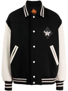 MCM Essential logo-appliqué varsity jacket - BLACK