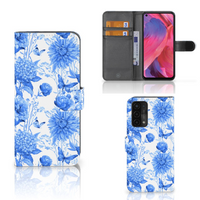 Hoesje voor OPPO A54 5G | A74 5G | A93 5G Flowers Blue - thumbnail