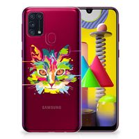 Samsung Galaxy M31 Telefoonhoesje met Naam Cat Color - thumbnail
