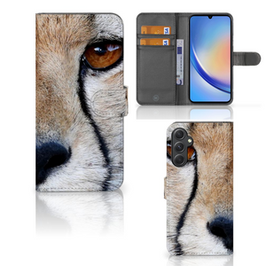 Samsung Galaxy A24 4G Telefoonhoesje met Pasjes Cheetah