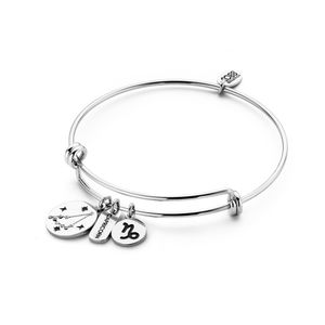 CO88 Collection Zodiac 8CB 90267 Stalen Armband met Hangers - Sterrenbeeld Steenbok - One-size - Zilverkleurig