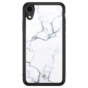 iPhone XR glazen hardcase - Marmer grijs