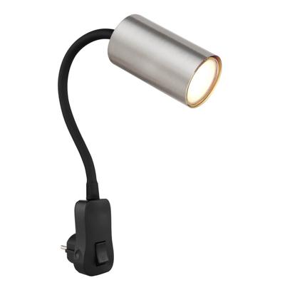 Globo Zwarte lampRobby stopcontact met nikkel - 57911DP