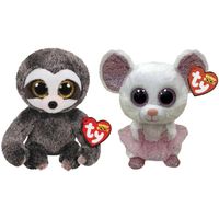Ty - Knuffel - Beanie Boo's - Dangler Sloth & Nina Mouse - thumbnail