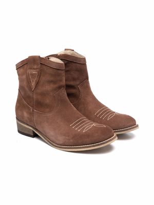 Two Con Me By Pépé bottines à design sans lacets - Marron