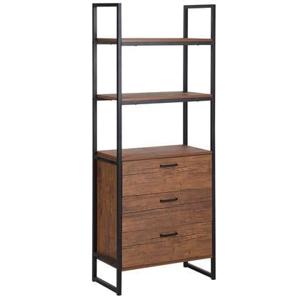 Beliani - TIFTON - Boekenkast - Donkere houtkleur - 3 planken- MDF