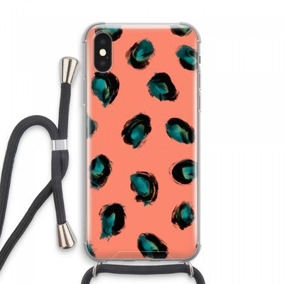 Pink Cheetah: iPhone XS Max Transparant Hoesje met koord