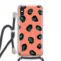 Pink Cheetah: iPhone XS Max Transparant Hoesje met koord