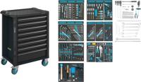 HAZET Gereedschapwagen - Assistent 179N - assortiment 179N-8-RAL7021/300 - 300-delig - Laden, ondiep: 7× 81 x 522 x 398 mm - Laden, diep: 1× 166 x 522
