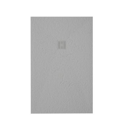 ZEZA Grade Douchebak - 120x100cm - antislip - antibacterieel - mineraalmarmer - rechthoek - mat perla (lichtgrijs) 400000000000020024