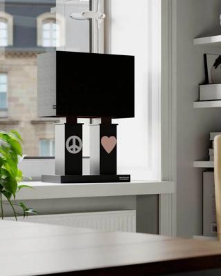 Zwarte tafellamp met stoffen kap &apos;By Rydens Stand By Me&apos;