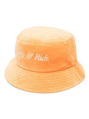 Sporty & Rich bob en jean à logo brodé - Orange