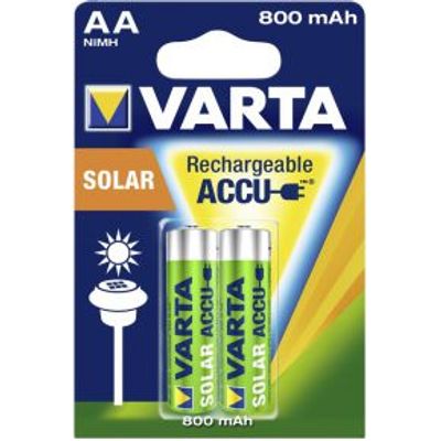 1x2 Varta Solar Accu AA NiMH 800 mAh Mignon