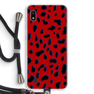 Red Leopard: Samsung Galaxy A10 Transparant Hoesje met koord