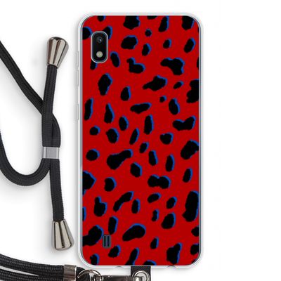 Red Leopard: Samsung Galaxy A10 Transparant Hoesje met koord