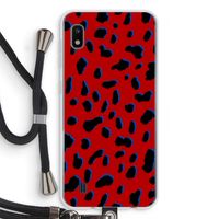 Red Leopard: Samsung Galaxy A10 Transparant Hoesje met koord