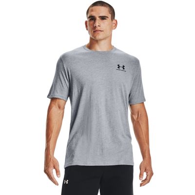 Under Armour Sportstyle Left Chest Logo T-Shirt Grijs Zwart