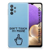 Samsung Galaxy A32 5G Silicone-hoesje Finger Don't Touch My Phone - thumbnail