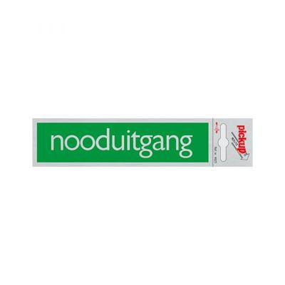 Bord Alulook Nooduitgang groen - 165x44 mm zelfklevend.