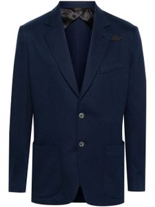 Brioni blazer en maille - Bleu