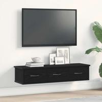 Wandkast 88x26x18,5 cm spaanplaat zwart eikenkleurig