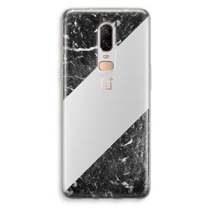 Zwart marmer: OnePlus 6 Transparant Hoesje