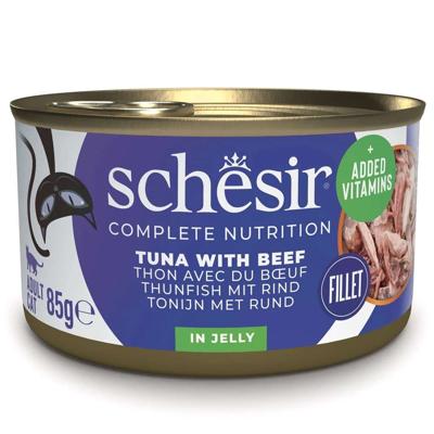 SCHESIR Tuna with beef in jelly - nat kattenvoer - 85g