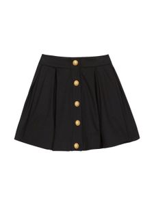 Balmain Kids jupe plissée à boutons décoratifs - Noir