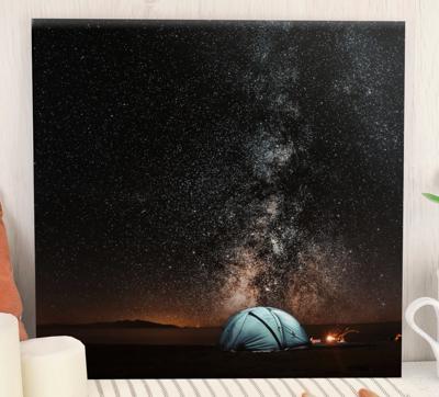 Canvas natuur landschap Nacht kamperen in de bergen